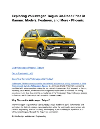 Exploring Volkswagen Taigun On-Road Price in Kannur_ Models, Features, and More - Phoenix