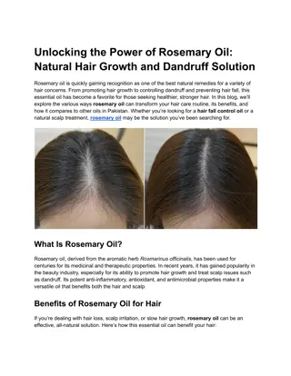 Unlocking the Power of Rosemary Oil Natural Hair Growth and Dandruff Solution