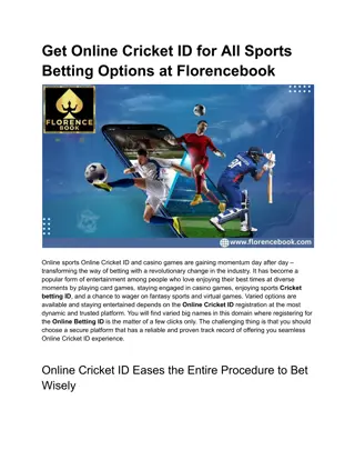 Get Online Cricket ID for All Sports Betting Options at Florencebook