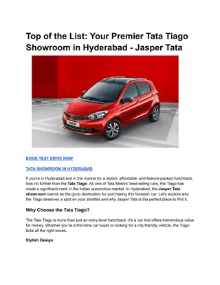 Top of the List_ Your Premier Tata Tiago Showroom in Hyderabad - Jasper Tata