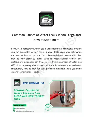 Common Causes of Water Leaks in San Diego and How to Spot Them