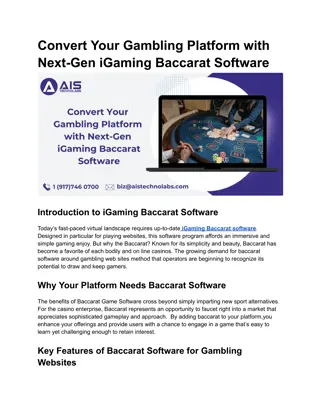 Convert Your Gambling Platform with Next-Gen iGaming Baccarat Software