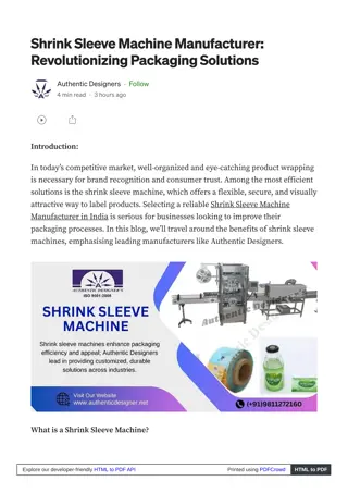 Shrink Sleeve Machine Manufacturer in India – Reliable Packaging Solutions