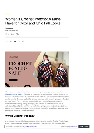 Timeless Fashion: Women's Crochet Ponchos from Mini Apparels