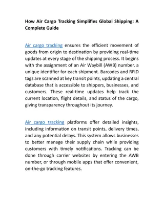 How Air Cargo Tracking Simplifies Global Shipping: A Complete Guide