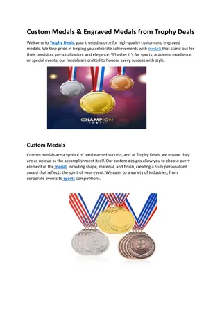 Trophy Deals: Custom Medals for Every Achievement