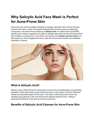 Why Salicylic Acid Face Wash is Perfect for Acne-Prone Skin