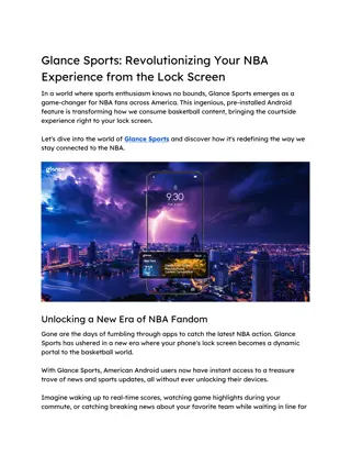 Glance Sports Revolutionizing Your NBA Experience from the Lock Screen