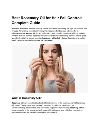 Best Rosemary Oil for Hair Fall Control Complete Guide