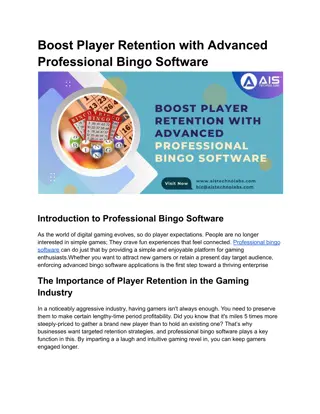 Boost Player Retention with Advanced Professional Bingo Software