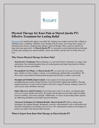 Physical Therapy for Knee Pain at Marcel Jacobs PT Effective Treatment for Lasting Relief