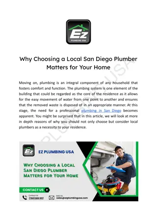 Why Choosing a Local San Diego Plumber Matters for Your Home