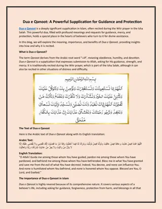 Dua e Qanoot: A Powerful Supplication for Guidance and Protection