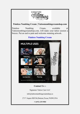 Painless Numbing Cream  Tattoonumbingcreamshop.com