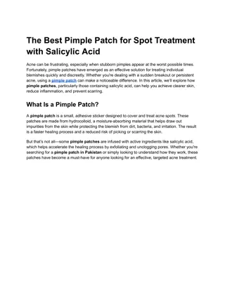 The Best Pimple Patch for Spot Treatment with Salicylic Acid