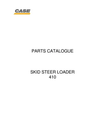 CASE 410 Skid Steer Loader Parts Catalogue Manual Instant Download