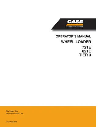 CASE 721E TIER 3 WHEEL LOADER Operator Manual Instant Download