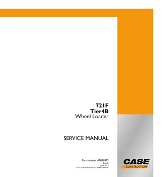 CASE 721F XR Wheel Loader Service Repair Manual Instant Download