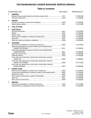 CASE 750 BACKHOE LOADER Service Repair Manual Instant Download