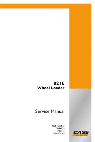 CASE 821E Wheel Loader Service Repair Manual Instant Download