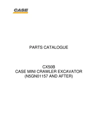 CASE CX50B Mini Crawler Excavator Parts Catalogue Manual Instant Download