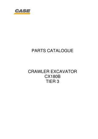 CASE CX180B TIER 3 Crawler Excavator Parts Catalogue Manual Instant Download