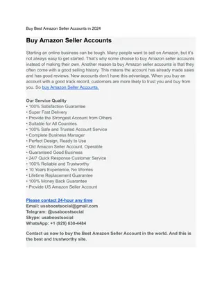 Buy Amazon Seller Accounts