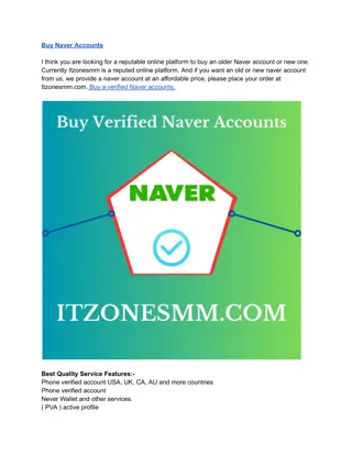 Top 3 Best Site To Buy Naver Accounts