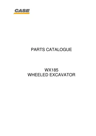 CASE WX185 Wheel Excavator Parts Catalogue Manual Instant Download