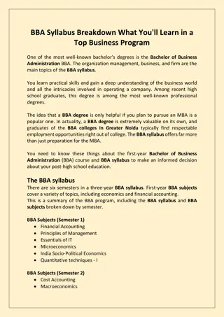 BBA Syllabus Breakdown What You'll Learn in a Top Business Program