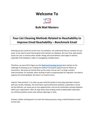 Four List Cleaning Methods Related to Reachability to Improve Email Reachability – Benchmark Email