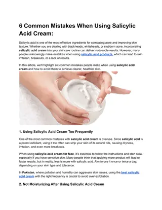 6 Common Mistakes When Using Salicylic Acid Cream