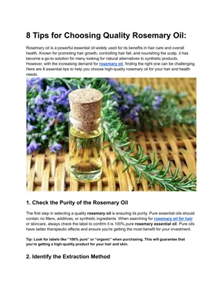 8 Tips for Choosing Rosemary Oil