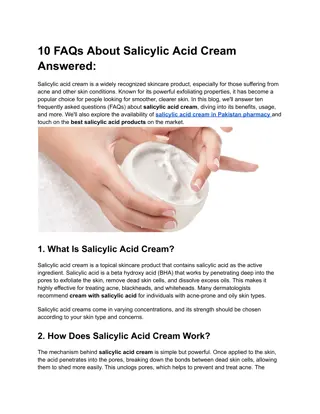 10 FAQs About Salicylic Acid Cream