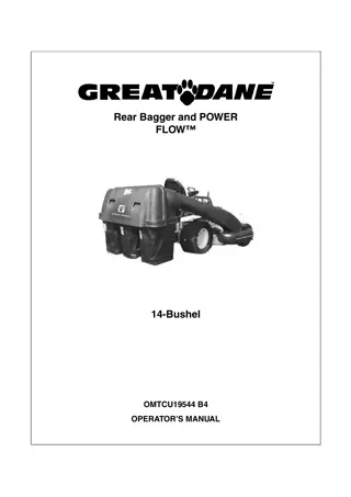 John Deere 14 Bushel Power Flow™ and Rear Bagger Operator’s Manual Instant Download (Publication No. omtcu19544)