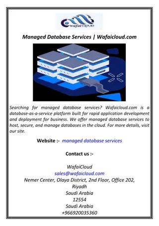 Managed Database Services | Wafaicloud.com