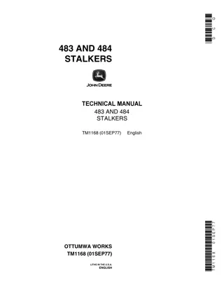 John Deere 483 Stalkers Service Repair Manual Instant Download (tm1168)