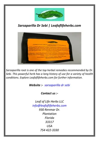 Sarsaparilla Dr Sebi | Leafoflifeherbs.com