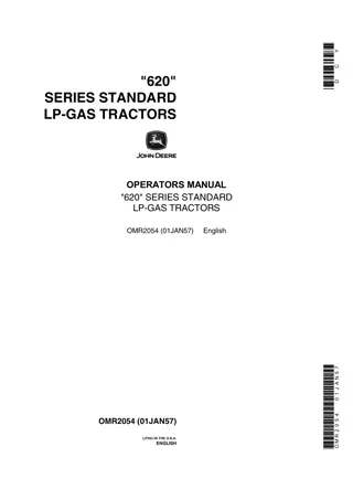 John Deere 620 Series Standard LP-GAS Tractors Operator’s Manual Instant Download (Publication No.OMR2054)