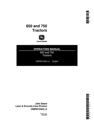 John Deere 650 Tractors Operator’s Manual Instant Download (Publication No.OMRW15455)