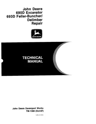 John Deere 693D Feller-Buncher Service Repair Manual Instant Download