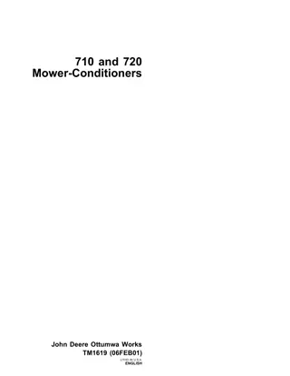 John Deere 710 Mower Conditioners Service Repair Manual Instant Download (tm1619)