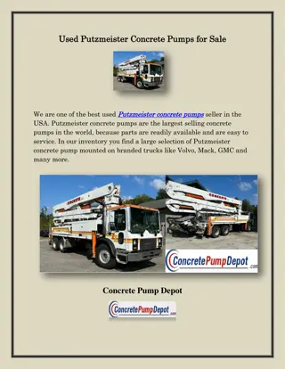 Used Putzmeister Concrete Pumps for Sale, concretepumpdepot.com