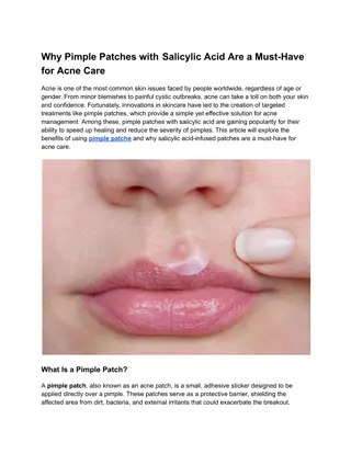 Why Pimple Patches with Salicylic Acid Are a Must-Have for Acne Care