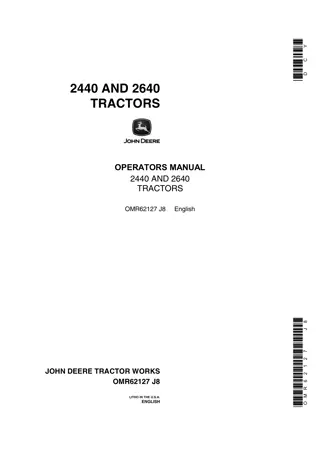 John Deere 2440 Tractors Operator’s Manual Instant Download (Publication No.OMR62127)