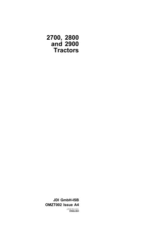 John Deere 2700 Tractors Operator’s Manual Instant Download (Publication No.OMZT002)