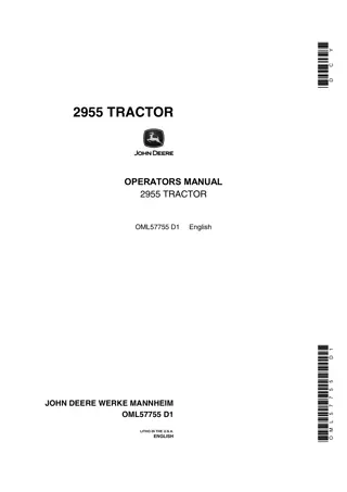 John Deere 2955 Tractor Operator’s Manual Instant Download (Publication No.OML57755)