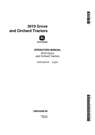 John Deere 3010 Grove and Orchard Tractor Operator’s Manual Instant Download (Publication No.OMR32068)