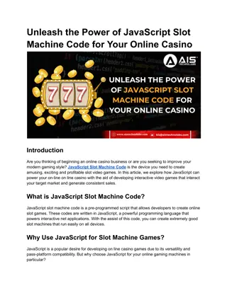 Unleash the Power of JavaScript Slot Machine Code for Your Online Casino (1)