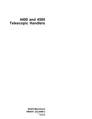 John Deere 4400 Telescopic Handlers Service Repair Manual Instant Download (tm4541)